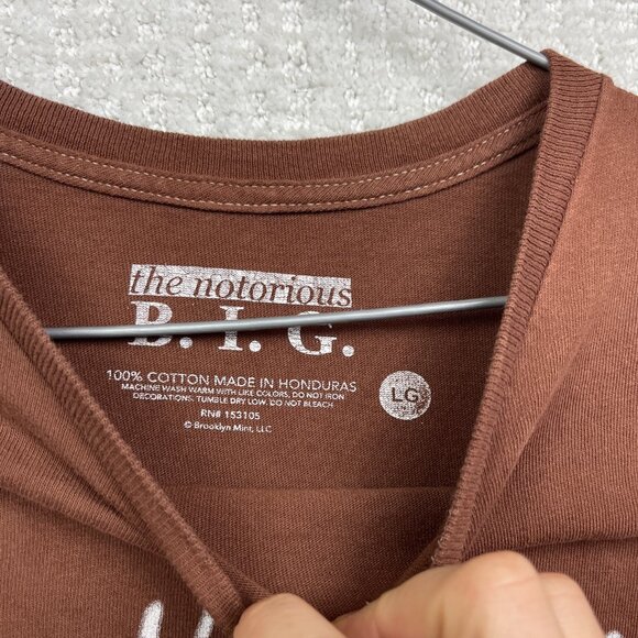 The Notorious BIG FEDORA Biggie Brown Rust Rap Hip Hop T-Shirt Men's Size Large - Picture 7 of 16